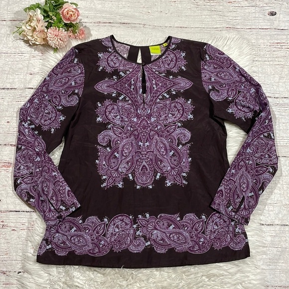 Craig Taylor Emily Fit for an Aristocrat Paisley Purple Blouse - Picture 1 of 9